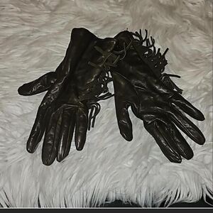 Lab SRL Brown Fringed Gloves